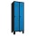 METAN Garderobenschrank 1800 x 700 x 500 mm (HxBxT) mit Füßen, 2 Abteile,  Korpusfarbe RAL 9005 tiefschwarz, Türfarbe RAL 5012 lichtblau