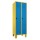 METAN Garderobenschrank 1800 x 700 x 500 mm (HxBxT) mit Füßen, 2 Abteile,  Korpusfarbe RAL 1018 zinkgelb, Türfarbe RAL 5012 lichtblau