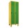 METAN Garderobenschrank 1800 x 700 x 500 mm (HxBxT) mit Füßen, 2 Abteile,  Korpusfarbe RAL 1018 zinkgelb, Türfarbe RAL 6018 gelbgrün