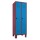 METAN Garderobenschrank 1800 x 700 x 500 mm (HxBxT) mit Füßen, 2 Abteile,  Korpusfarbe RAL 4002 rotviolett, Türfarbe RAL 5012 lichtblau