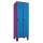 METAN Garderobenschrank 1800 x 700 x 500 mm (HxBxT) mit Füßen, 2 Abteile,  Korpusfarbe RAL 4001 rotlila, Türfarbe RAL 5012 lichtblau