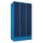 METAN Garderobenschrank 1800 x 1050 x 500 mm (HxBxT) mit Sockel, 3 Abteile,  Korpusfarbe RAL 5012 lichtblau, Türfarbe RAL 5003 saphirblau