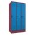 METAN Garderobenschrank 1800 x 1050 x 500 mm (HxBxT) mit Sockel, 3 Abteile,  Korpusfarbe RAL 4002 rotviolett, Türfarbe RAL 5012 lichtblau