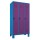 METAN Garderobenschrank 1800 x 1050 x 500 mm (HxBxT) mit Füßen, 3 Abteile,  Korpusfarbe RAL 5012 lichtblau, Türfarbe RAL 4001 rotlila