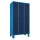 METAN Garderobenschrank 1800 x 1050 x 500 mm (HxBxT) mit Füßen, 3 Abteile,  Korpusfarbe RAL 5012 lichtblau, Türfarbe RAL 5003 saphirblau
