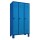 METAN Garderobenschrank 1800 x 1050 x 500 mm (HxBxT) mit Füßen, 3 Abteile,  Korpusfarbe RAL 5010 enzianblau, Türfarbe RAL 5012 lichtblau