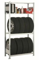 SCHULTE Garagenregal 2000x1000x400 mm verzinkt mit 2 Fachböden und 2 Reifenebenen