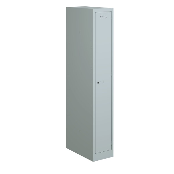 Bisley Garderobenschrank Primary Locker, 1 Abteil, 1800 x 300 x 500 mm (HxBxT), 645 lichtgrau