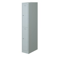 Bisley Garderobenschrank Primary Locker, 1 Abteil, 2 Fächer, 1800 x 300 x 500 mm (HxBxT), 645 lichtgrau