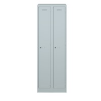 Bisley Garderobenschrank Primary Locker, 2 Abteile, 1800 x 600 x 500 mm (HxBxT), 645 lichtgrau