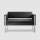 Bisley Sofa Only, Bezug aus hochwertigem Kunstleder, 2-Sitzer, 730 x 1230 x 630 mm (HxBxT), ZS0901 schwarz