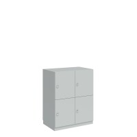 Bisley Pren Schließfachschrank, 2 Abteile mit je zwei Türen, 1018 x 800 x 500 mm (HxBxT), 005 weiß