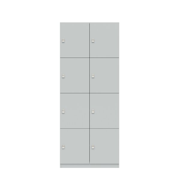 Bisley Spind Pren Schließfachschrank, 2 Abteile mit je vier Türen, 1970 x 800 x 500 mm (HxBxT), 005 weiß
