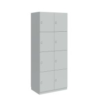Bisley Spind Pren Schließfachschrank, 2 Abteile mit je vier Türen, 1970 x 800 x 500 mm (HxBxT), 005 weiß