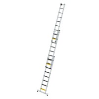 MUNK Günzburger Stufen-Mehrzweckleiter 3-teilig mit nivello®-Traverse und clip-step R13 3x8 Stuf