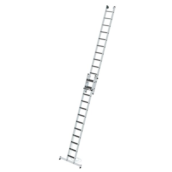 MUNK Günzburger Stufen-Seilzugleiter 2-teilig mit nivello® Traverse und clip-step R13 2x12 Stufe
