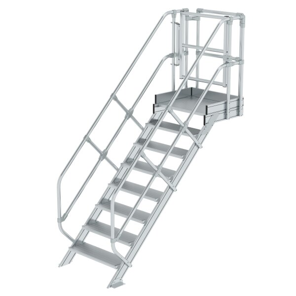 MUNK Günzburger Treppen-Modul Aluminium geriffelt 8 Stufen