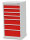Bedrunka + Hirth Schubladenschrank, Schubladenanzahl: 7, RAL 7035 / RAL 5012, 1019 x 530 x 500 mm (HxBxT)