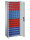 Bedrunka + Hirth Schrank mit Sichtlagerkästen, 17x Fachboden,  30x Gr.1 rot, 30x Gr.1 blau, 24x Gr.2 rot, 24x Gr.2 blau, RAL 7035 / RAL 5012, 1690 x 700 x 300 mm (HxBxT)