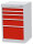 Bedrunka + Hirth Schubladenschrank, Schubladenanzahl: 5, RAL 7035 / RAL 5012, 819 x 530 x 500 mm (HxBxT)