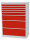 Bedrunka + Hirth Schubladenschrank, Schubladenanzahl: 8, RAL 7035 / RAL 5012, 1319 x 980 x 500 mm (HxBxT)