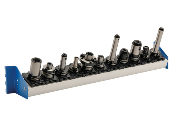 Bedrunka + Hirth CNC-Werkzeugaufnahmeboden mit 1x Kasette, RAL 7035 / RAL 5012, 134 x 942 x 147 mm (HxBxT)