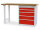 Bedrunka + Hirth Reihenwerkbank, Schubladenanzahl: 5, RAL 7035 / RAL 3020, 859 x 1500 x 600 mm (HxBxT)