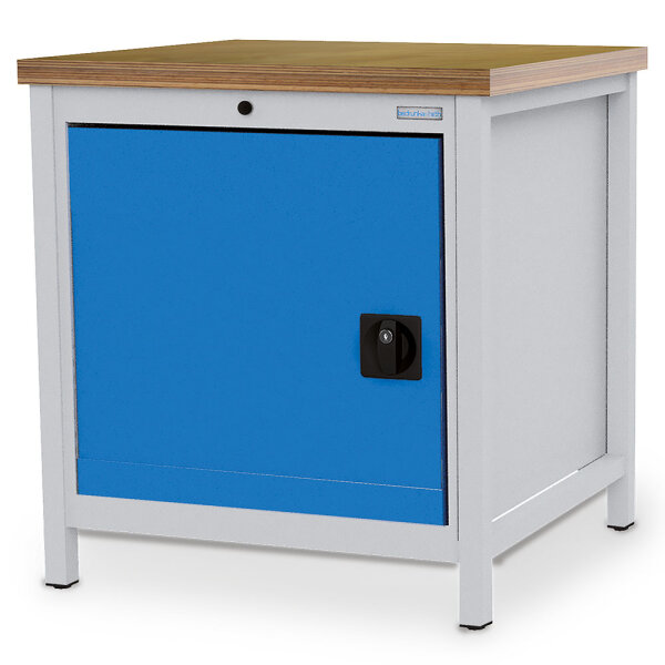 Bedrunka + Hirth Kastenwerkbank, Anzahl Flügeltüren: 1, RAL 7035 / RAL 5012, 959 x 810 x 750 mm (HxBxT)