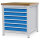 Bedrunka + Hirth Kastenwerkbank, Schubladenanzahl: 6, RAL 7035 / RAL 5012, 859 x 810 x 750 mm (HxBxT)