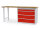 Bedrunka + Hirth Reihenwerkbank, Schubladenanzahl: 4, RAL 7035 / RAL 3020, 844 x 2000 x 600 mm (HxBxT)