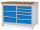 Bedrunka + Hirth Kastenwerkbank, Schubladenanzahl: 8, RAL 7035 / RAL 5012, 859 x 1250 x 750 mm (HxBxT)