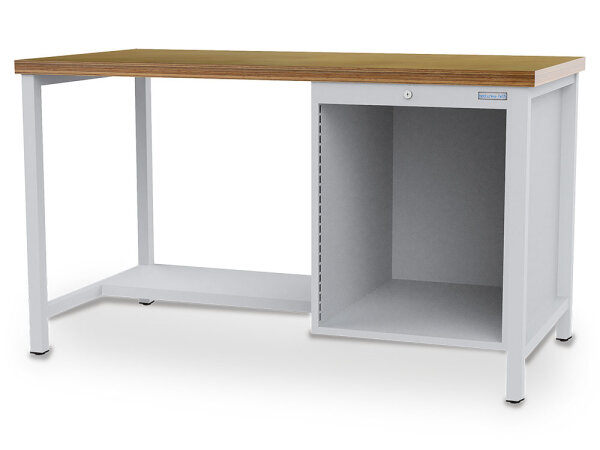 Bedrunka + Hirth Kastenwerkbank, RAL 7035, 859 x 1500 x 750 mm (HxBxT)