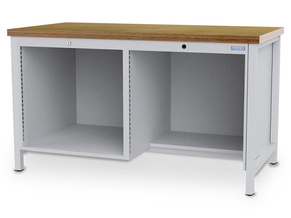 Bedrunka + Hirth Kastenwerkbank, RAL 7035, 859 x 1500 x 750 mm (HxBxT)