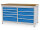 Bedrunka + Hirth Kastenwerkbank, Schubladenanzahl: 9, RAL 7035 / RAL 5012, 859 x 1500 x 750 mm (HxBxT)