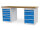 Bedrunka + Hirth Reihenwerkbank, Schubladenanzahl: 10, RAL 7035 / RAL 5012, 859 x 1500 x 750 mm (HxBxT)