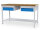 Bedrunka + Hirth Arbeits- und Werktisch, Schubladenanzahl: 2, RAL 7035 / RAL 5012, 859 x 2000 x 750 mm (HxBxT)
