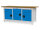 Bedrunka + Hirth Kastenwerkbank, Schubladenanzahl: 2, Anzahl Flügeltüren: 2,, RAL 7035 / RAL 5012, 859 x 2000 x 750 mm (HxBxT)