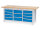 Bedrunka + Hirth Kastenwerkbank, Schubladenanzahl: 11, RAL 7035 / RAL 5012, 859 x 2000 x 750 mm (HxBxT)