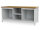 Bedrunka + Hirth Kastenwerkbank mit 2 x Leergehäuse und Fachboden mittig mit Rückwand, RAL 7035, 959 x 2000 x 750 mm (HxBxT)