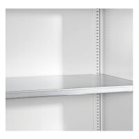 Bedrunka + Hirth Schrank mit Sichtlagerkästen, 9x Fachboden, RAL 7035 / RAL 5012, 1980 x 700 x 300 mm (HxBxT)