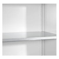 Bedrunka + Hirth Schrank mit Sichtlager- und Regalkästen, 12x Fachboden, RAL 7035 / RAL 5012, 1980 x 1000 x 420 mm (HxBxT)