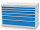 Bedrunka + Hirth Schubladenschrank, Schubladenanzahl: 6, RAL 7035 / RAL 5012, 819 x 1305 x 736 mm (HxBxT)