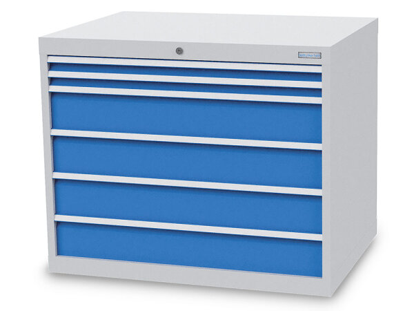 Bedrunka + Hirth Schubladenschrank, Schubladenanzahl: 6, RAL 7035 / RAL 5012, 819 x 1005 x 736 mm (HxBxT)