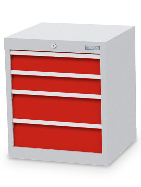 Bedrunka + Hirth Schubladenschrank, Schubladenanzahl: 4, RAL 7035 / RAL 5012, 619 x 530 x 500 mm (HxBxT)
