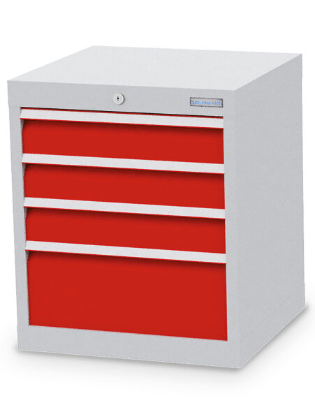 Bedrunka + Hirth Schubladenschrank, Schubladenanzahl: 4, RAL 7035 / RAL 5012, 619 x 530 x 500 mm (HxBxT)