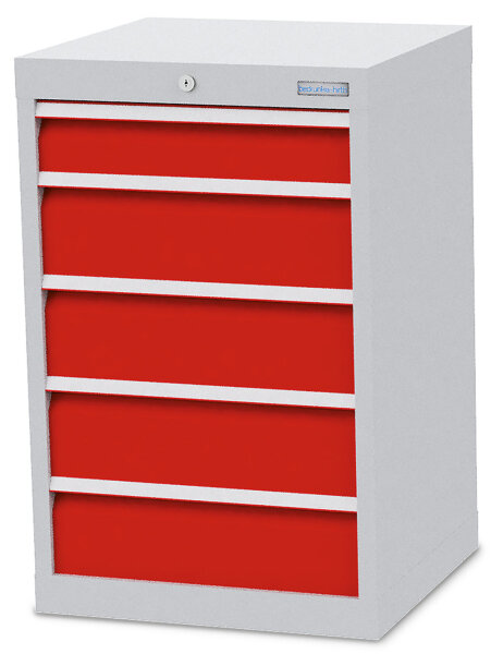 Bedrunka + Hirth Schubladenschrank, Schubladenanzahl: 5, RAL 7035 / RAL 5012, 819 x 530 x 500 mm (HxBxT)