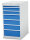 Bedrunka + Hirth Schubladenschrank, Schubladenanzahl: 7, RAL 7035 / RAL 5012, 1019 x 555 x 736 mm (HxBxT)