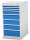 Bedrunka + Hirth Schubladenschrank, Schubladenanzahl: 8, RAL 7035 / RAL 5012, 1019 x 555 x 736 mm (HxBxT)