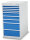 Bedrunka + Hirth Schubladenschrank, Schubladenanzahl: 9, RAL 7035 / RAL 5012, 1019 x 555 x 736 mm (HxBxT)