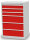Bedrunka + Hirth Schubladenschrank, Schubladenanzahl: 6, RAL 7035 / RAL 5012, 1019 x 680 x 500 mm (HxBxT)